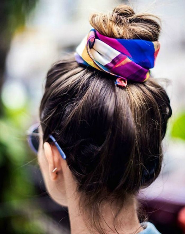 beauty, hair, trends, top bun