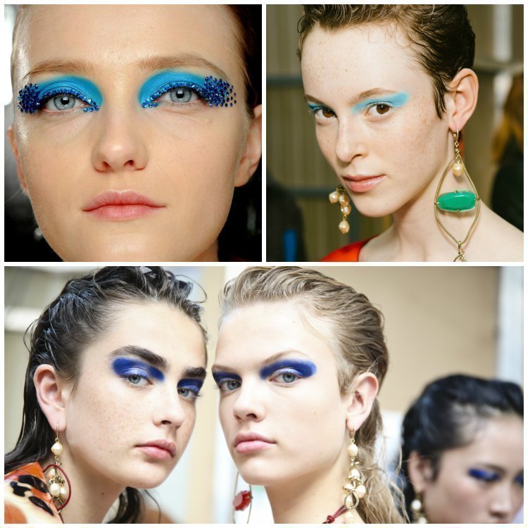 blue eyeshadow, beauty trends