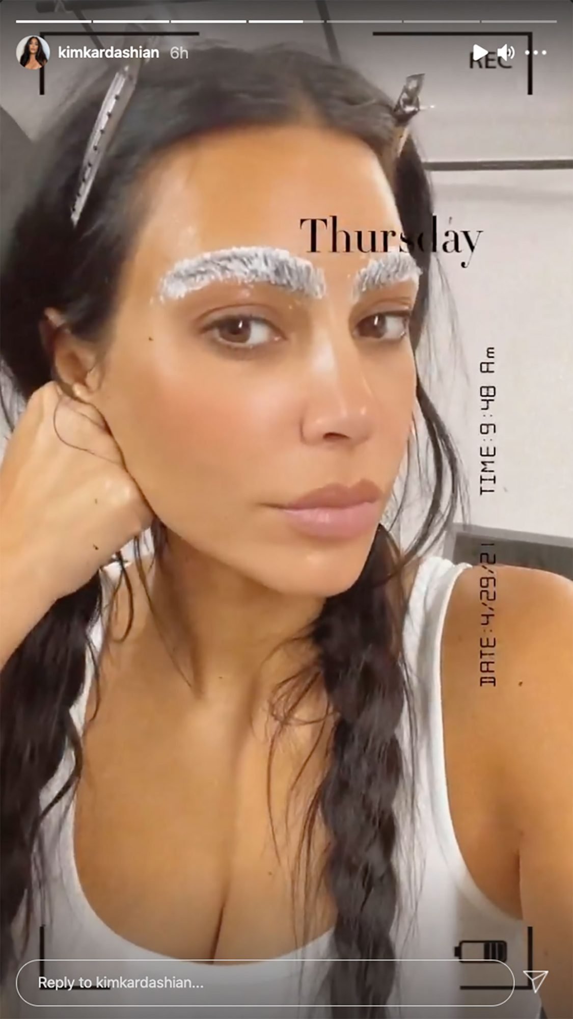 Kim Kardashian bleached eyebrows