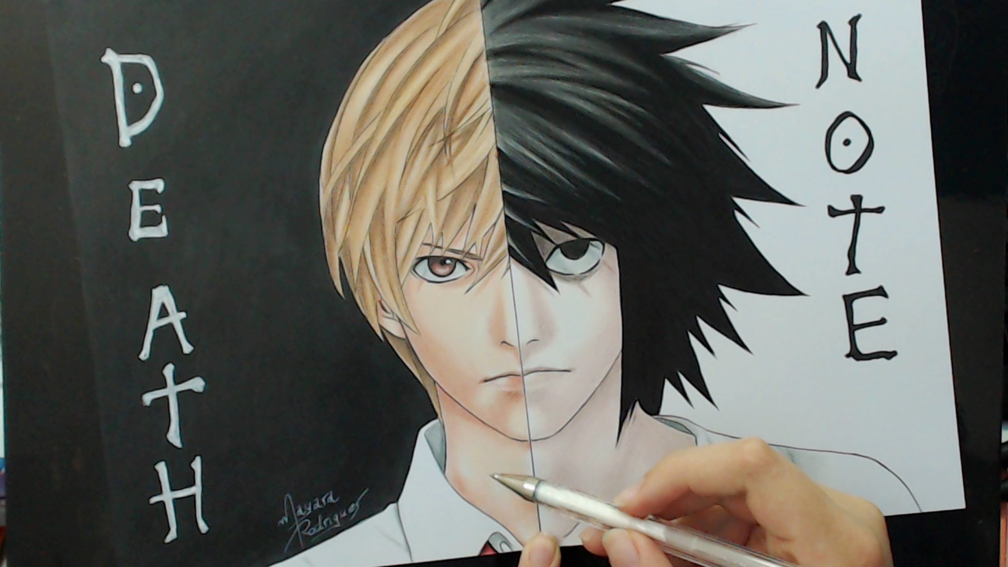 Рисуй или умри. Кира тетрадь смерти. L Death Note. Death Note Art l and Kira. Рисунки Кира тетрадь смерти.