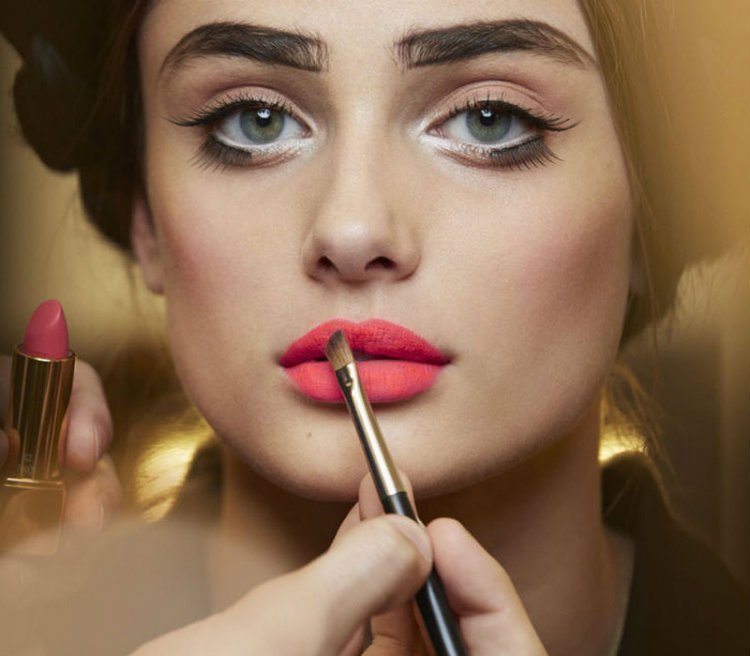 beauty, make up, colorfull lips