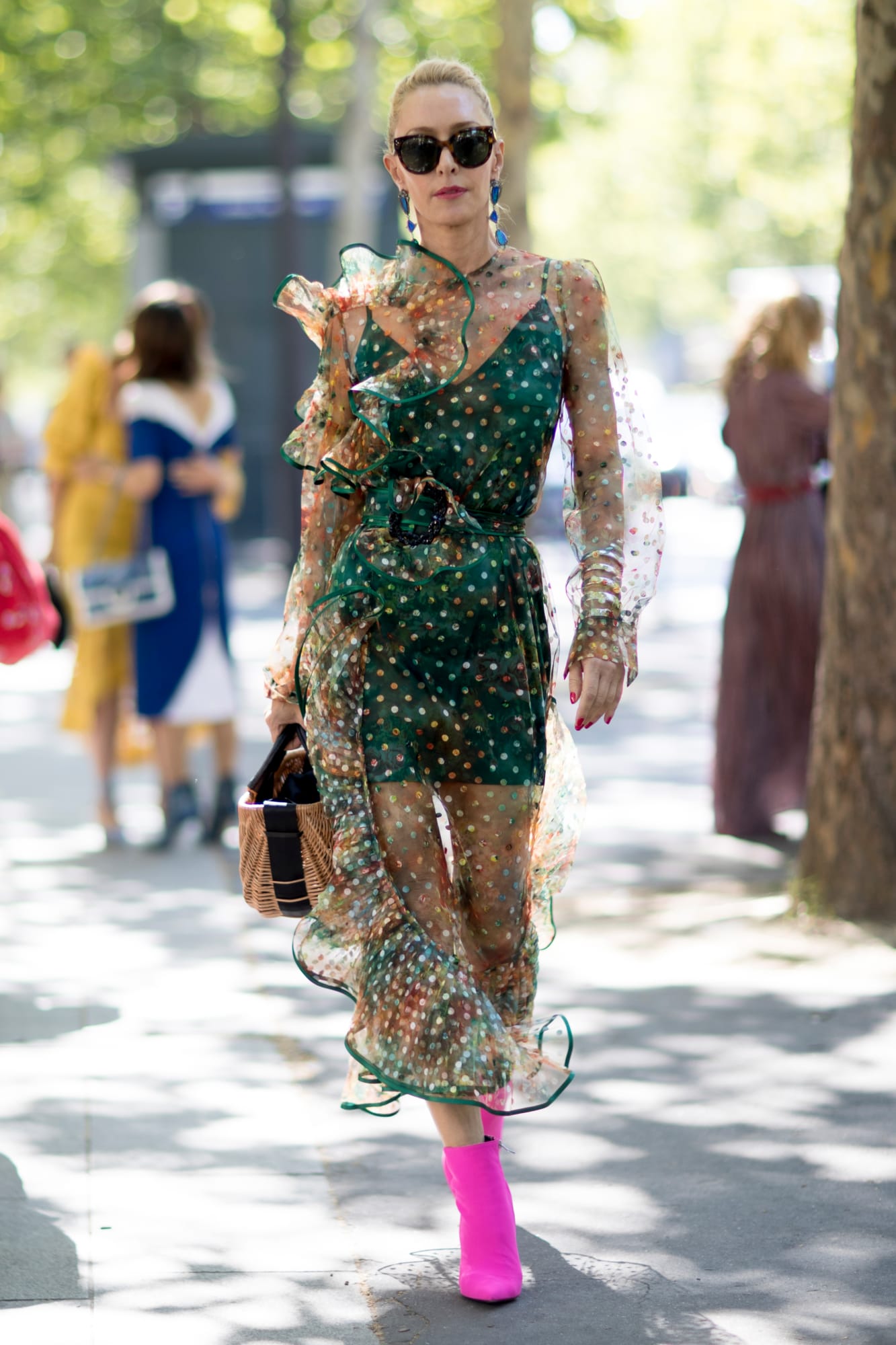 Paris polka dot street fashion