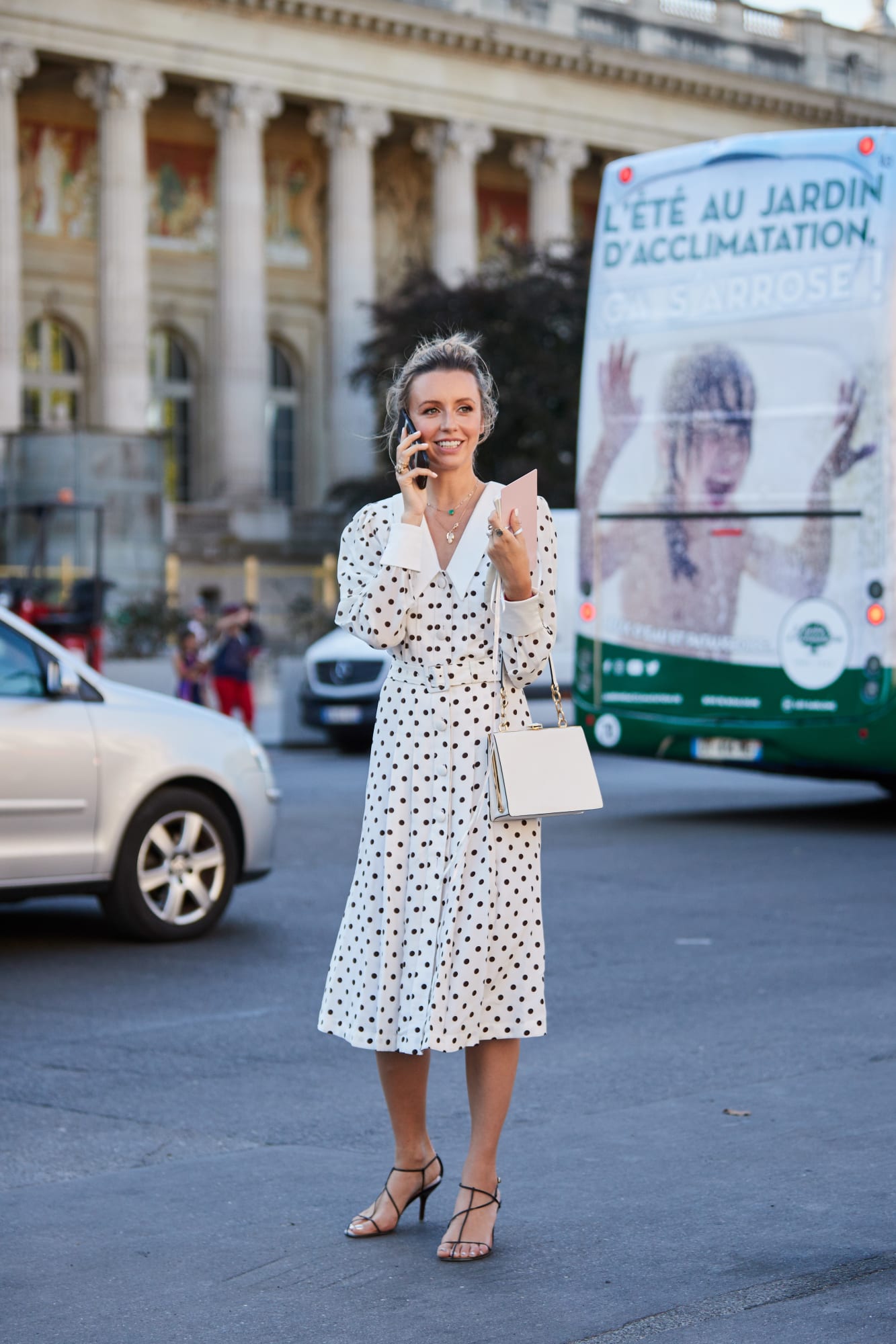 Paris Haute Couture street looks polka dot